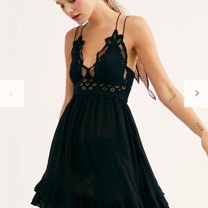 Free People Black Adella Slip Dress